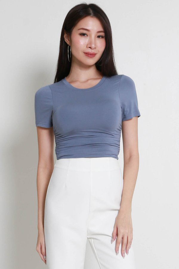 Gordia Ruched Tee (Wedgewood Blue) 