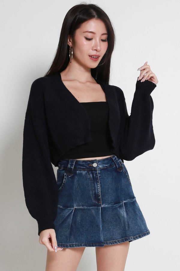 Whitney Puffy Cardigan (Midnight)