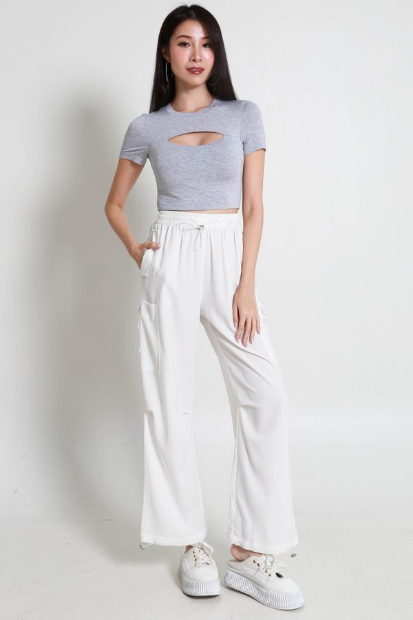 Abby Padded Peekaboo Top (Heather Grey) Abby Padded Peekaboo Top (Heather Grey)