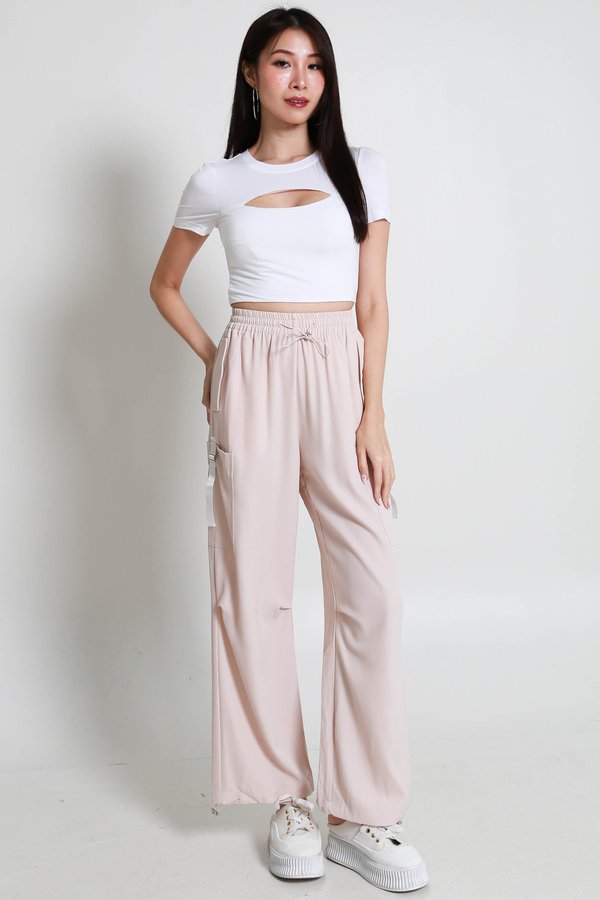 Abby Padded Peekaboo Top (White)