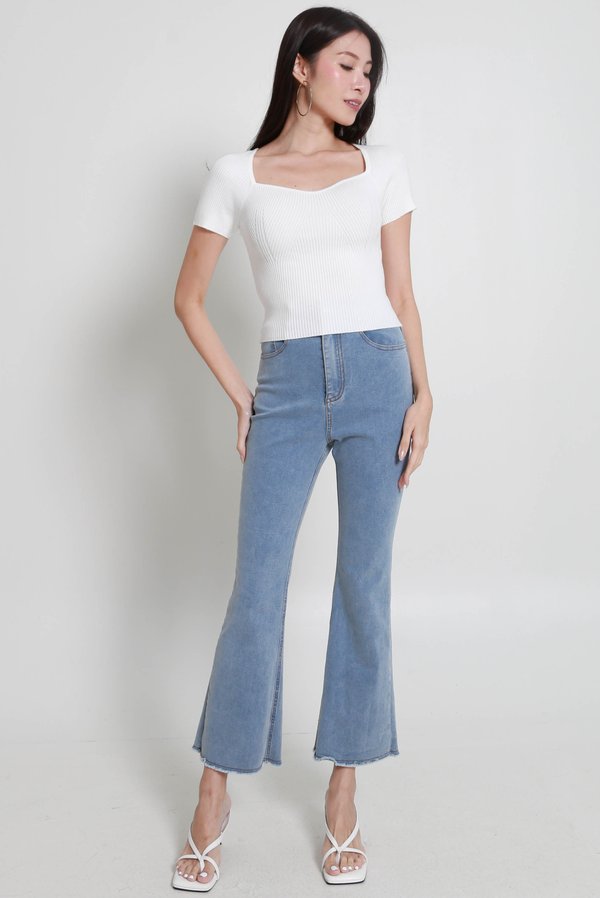 Ella Sweetheart Knit Top (White) Ella Sweetheart Knit Top (White)