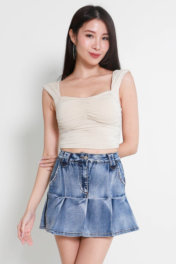 Remi Ruched Top (Cream) Remi Ruched Top (Cream)