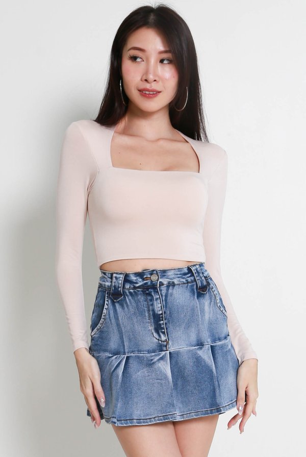 Laila Long Sleeve Top (Nude Pink)
