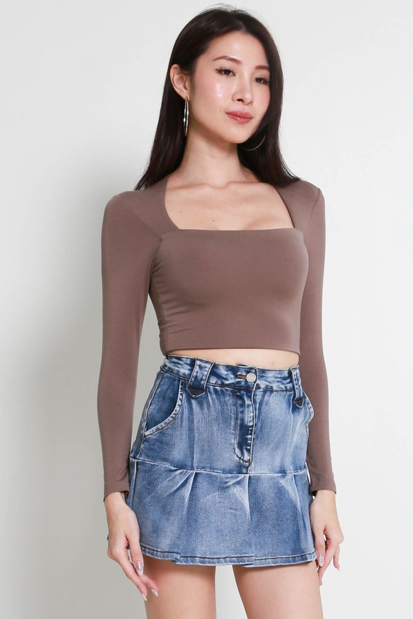 Laila Long Sleeve Top (Taupe)