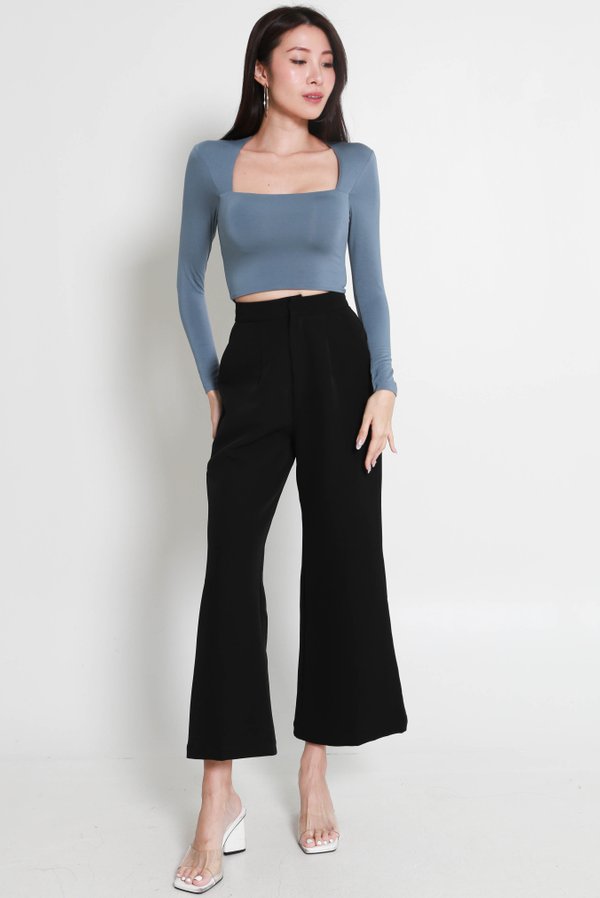 Laila Long Sleeve Top (Slate Blue)