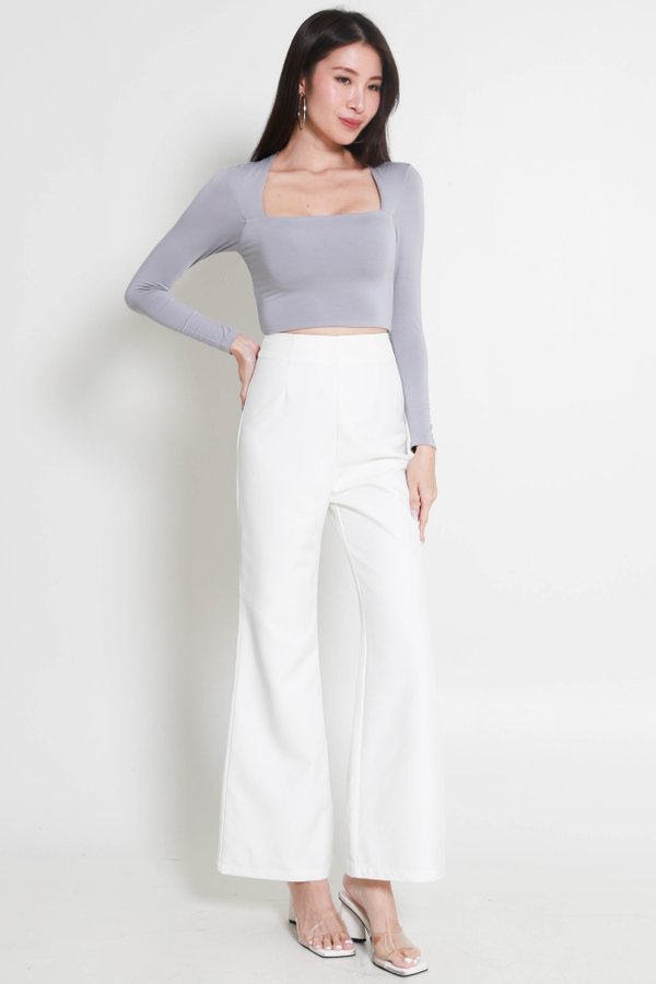 Laila Long Sleeve Top (Greyish Blue)