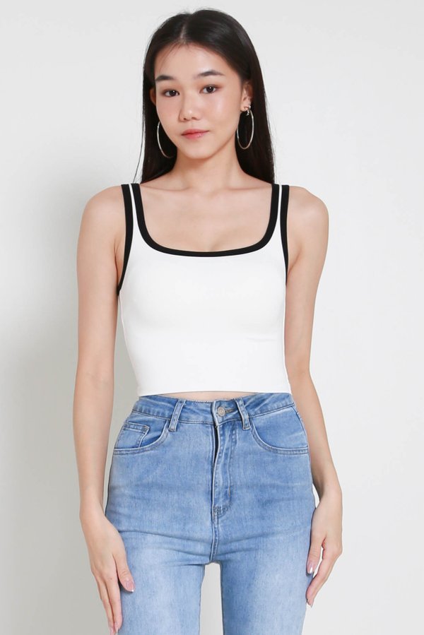 Daria Outline Padded Top (White)