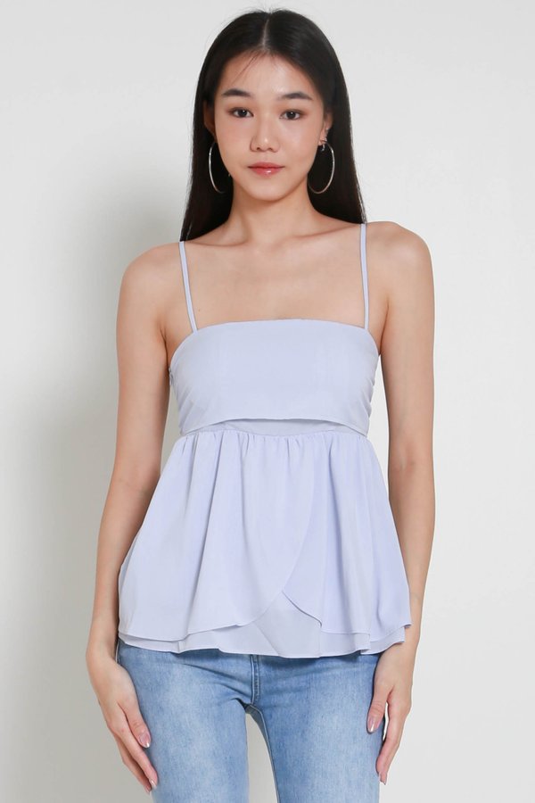 Melany Padded Babydoll Top (Periwinkle)