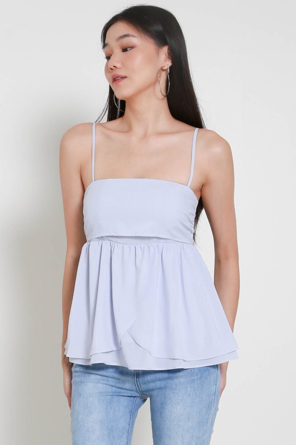 Melany Padded Babydoll Top (Periwinkle)