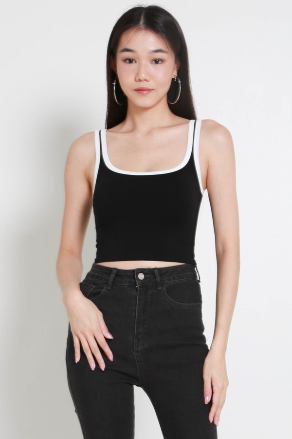 Daria Outline Padded Top (Black)