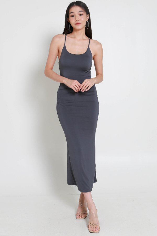 Claudette Padded Mermaid Dress (Gunmetal) Claudette Padded Mermaid Dress (Gunmetal)