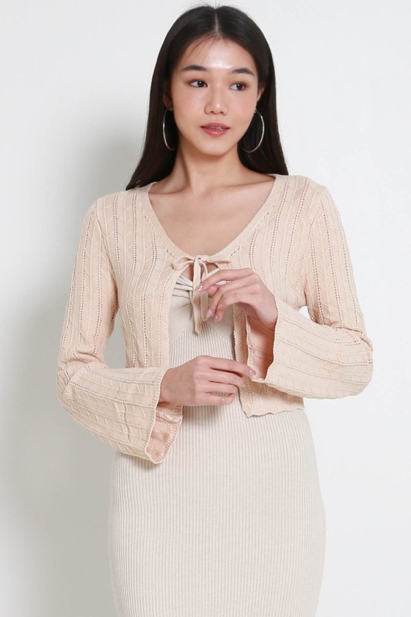 Kaia Crotchet Knit Cardigan (Nude) Kaia Crotchet Knit Cardigan (Nude)