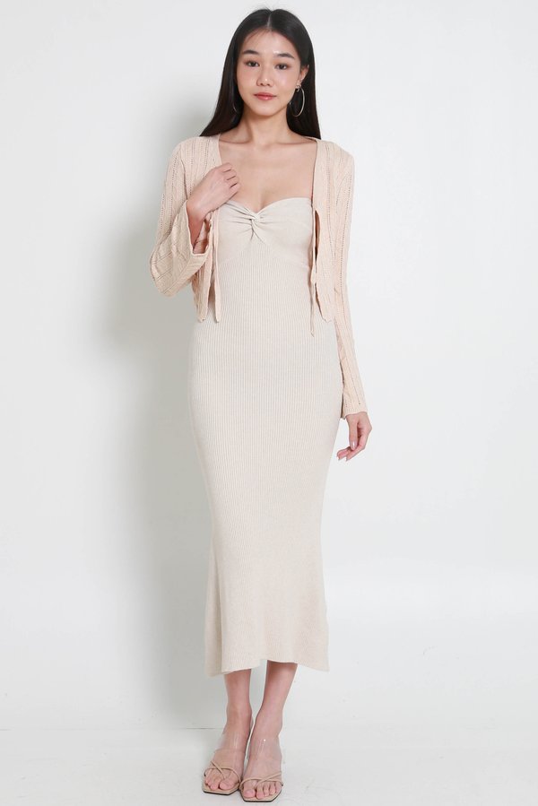 Kaia Crotchet Knit Cardigan (Nude) Kaia Crotchet Knit Cardigan (Nude)