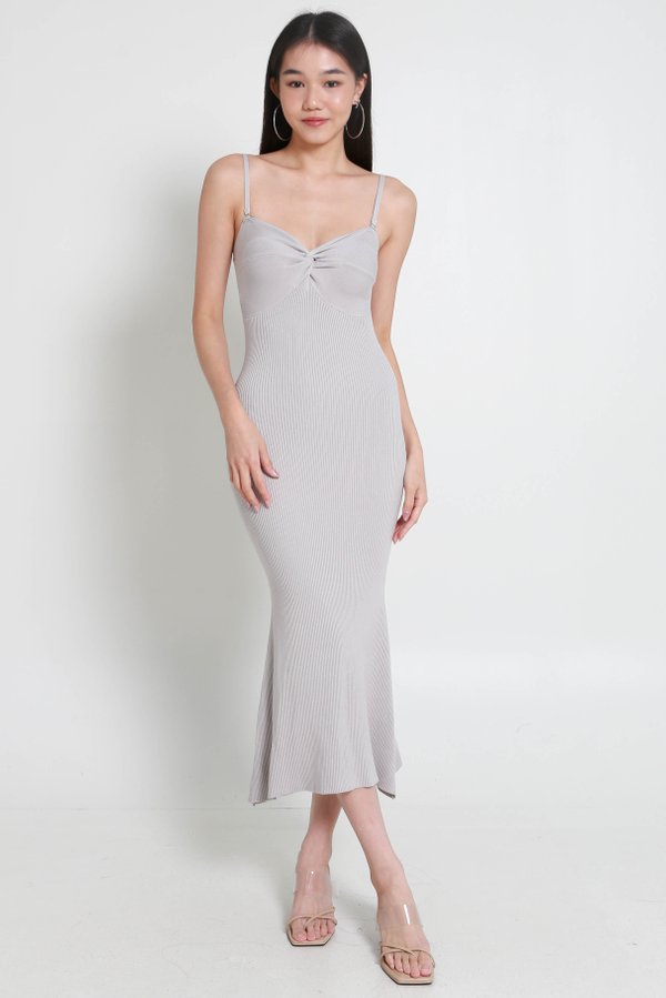 Jenn Twist Knot Mermaid Knit Dress (Lavender Haze)
