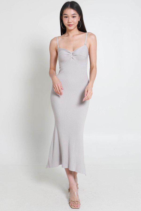 Jenn Twist Knot Mermaid Knit Dress (Lavender Haze)
