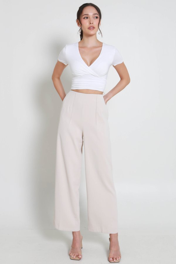 Nina Overlap Padded Top (White)