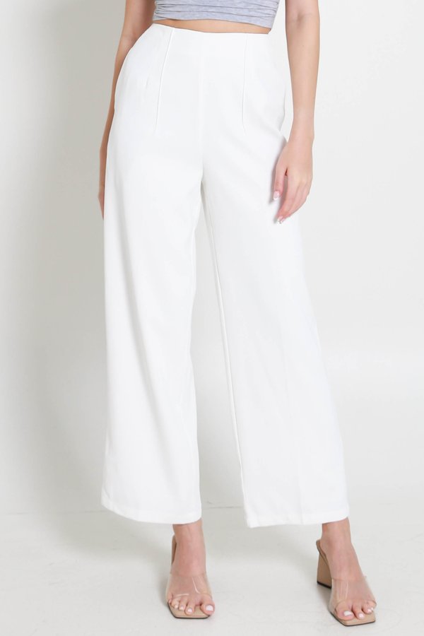 Kori Straight Cut Pants (White)