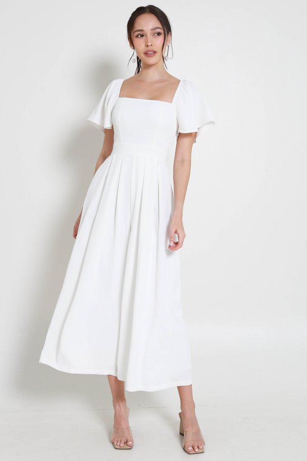 [SLEEVED] Lazie Pleated Jumpsuit (White)