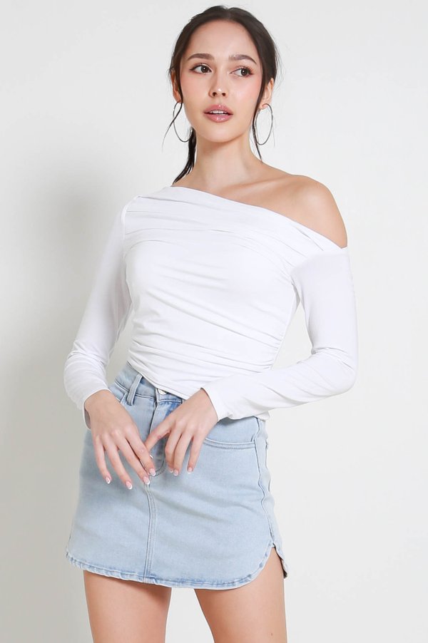 Rosaline Long Sleeve Top (White)