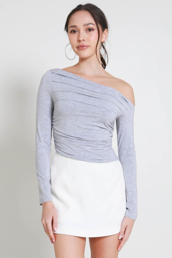 Rosaline Long Sleeve Top (Heather Grey)