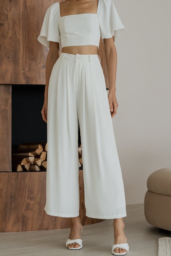 Lia Pleated Pants (White)