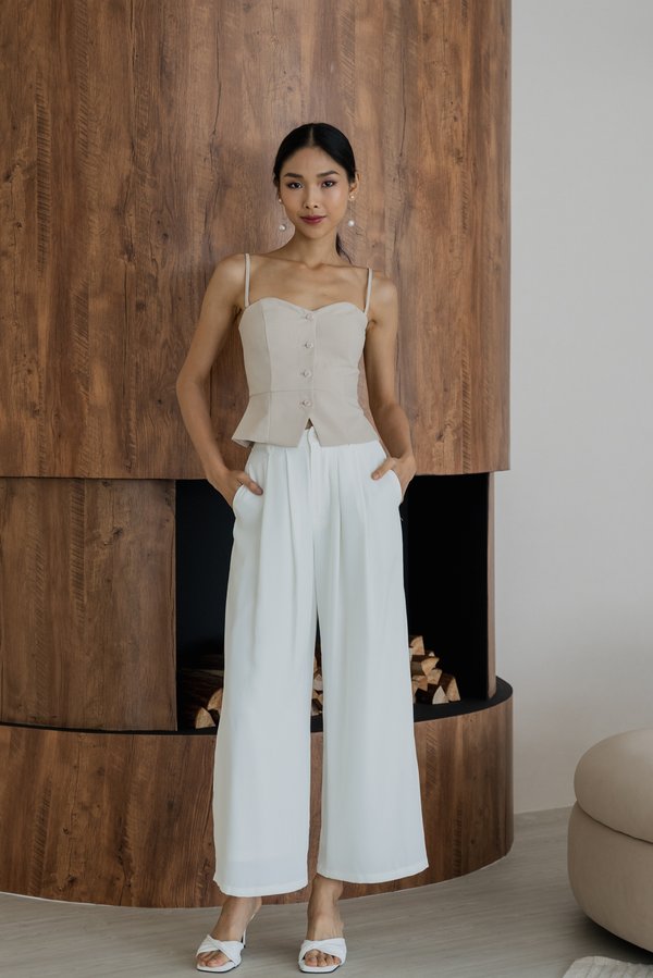 Lia Pleated Pants (White)