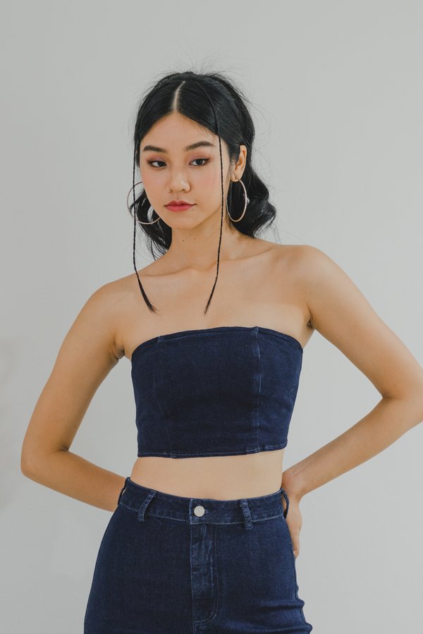 Havana Denim Tube Top (Dark Wash)  Havana Denim Tube Top (Dark Wash)