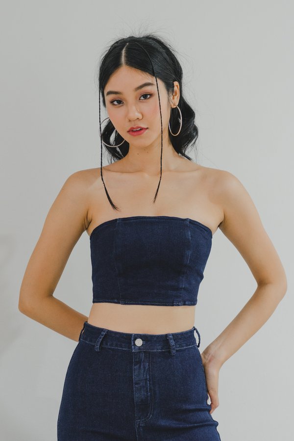 Havana Denim Tube Top (Dark Wash)  Havana Denim Tube Top (Dark Wash)