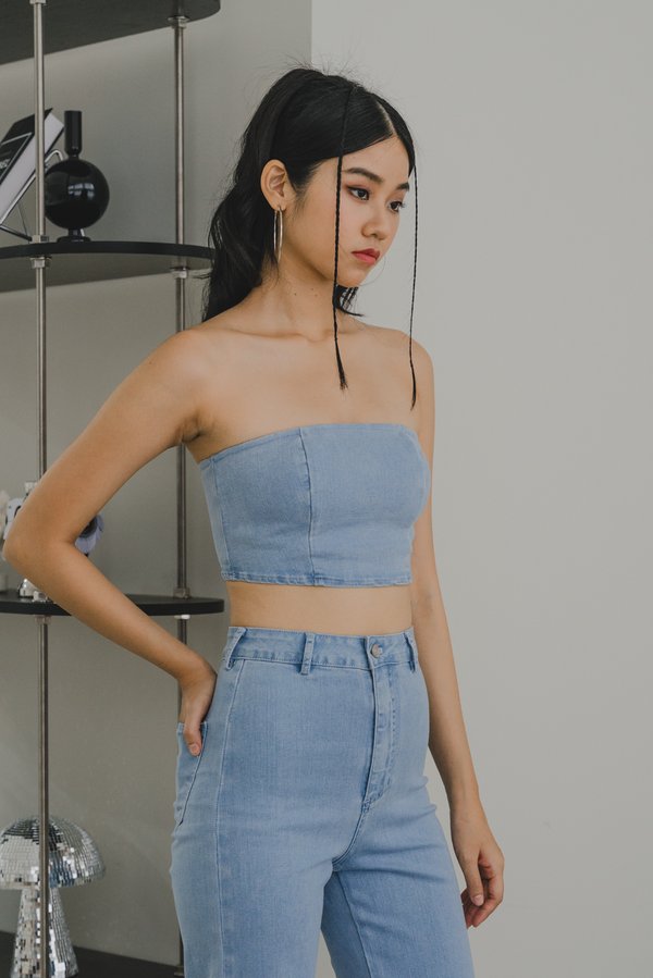 Havana Denim Tube Top (Light Wash)