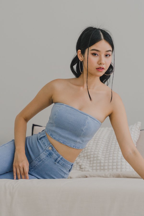 Havana Denim Tube Top (Light Wash)
