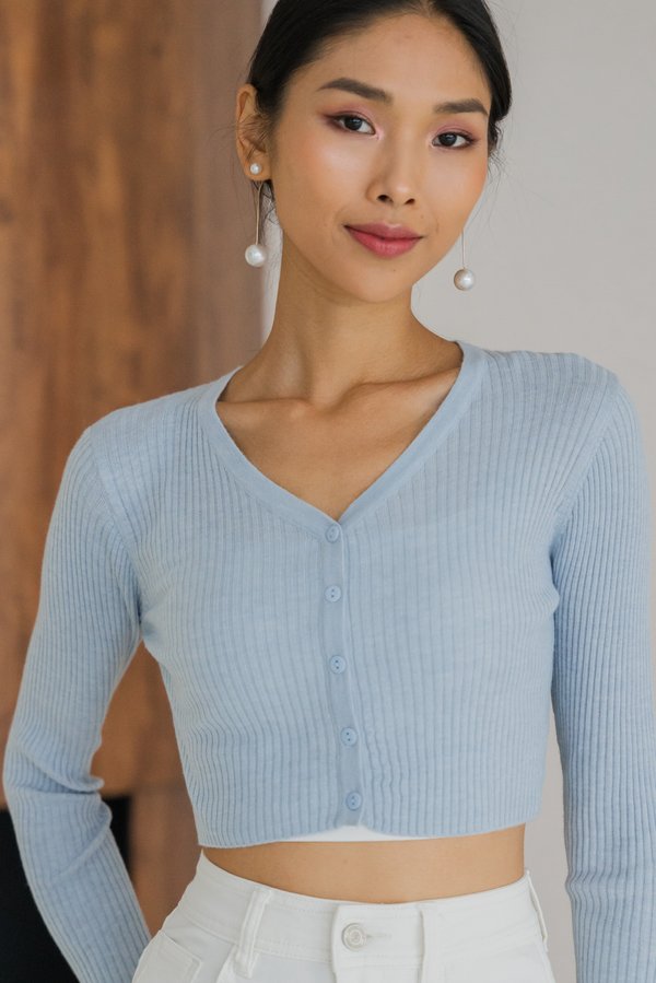 Aera Button Cardigan (Sky Blue) Aera Button Cardigan (Sky Blue)