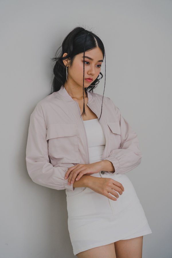 Zola Parachute Bomber Jacket (Bone)