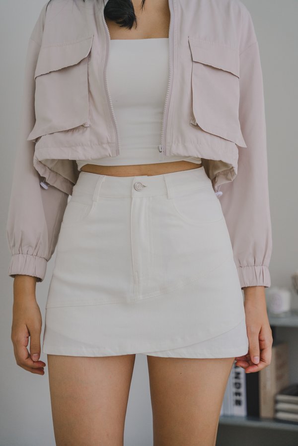 Jaide Denim Overlap Skorts (White)