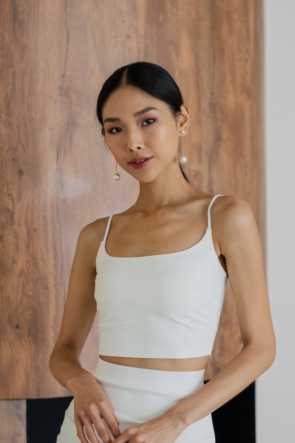 *Luxe* Sierra Scoop Neck Padded Top (White) *Luxe* Sierra Scoop Neck Padded Top (White)