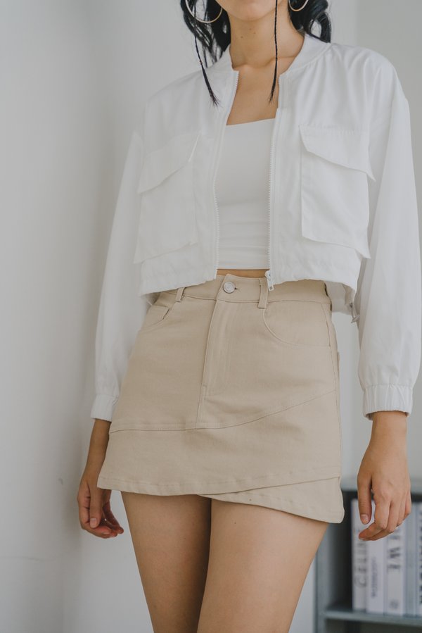 Jaide Denim Overlap Skorts (Khaki)