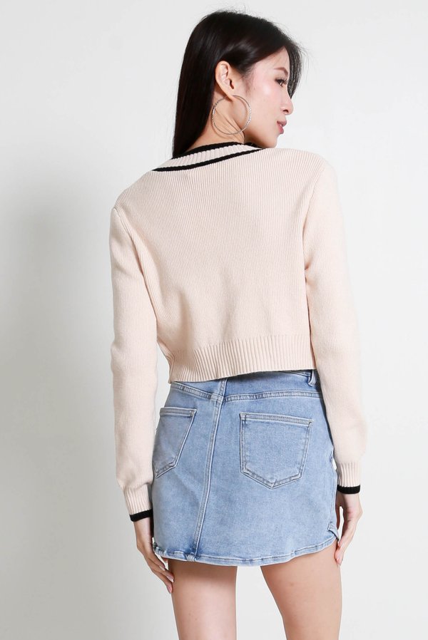Eleanor Contrast Knit Set (Cream)