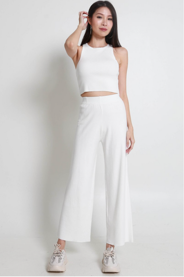 [REGULAR-MID] Fredona Knit 2Pcs Set (White)