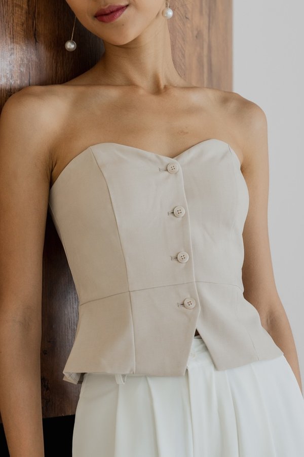 Adalynn button Up Padded Top (Ivory) Adalynn button Up Padded Top (Ivory)