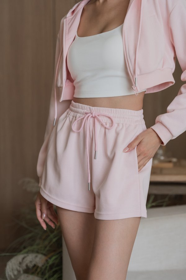 Axton Drawstring Shorts (Baby Pink)