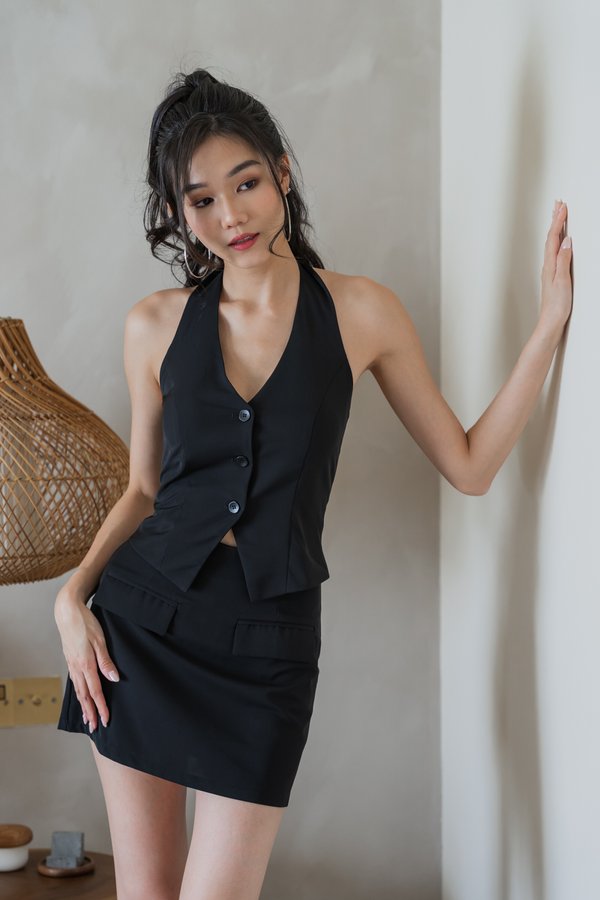 Wynel Halter Padded Top (Black)