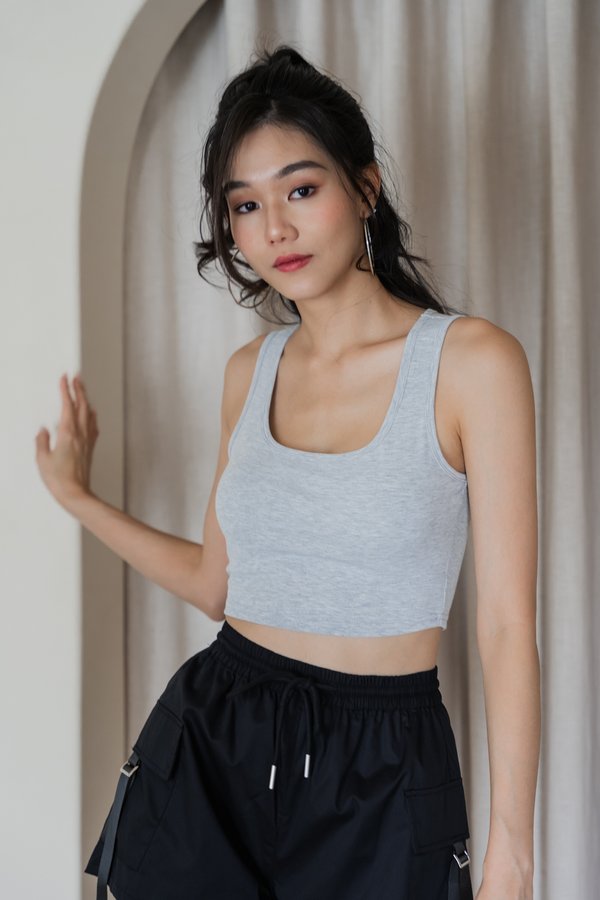 *Lite* Drea Padded Tank Top (Heather Grey)