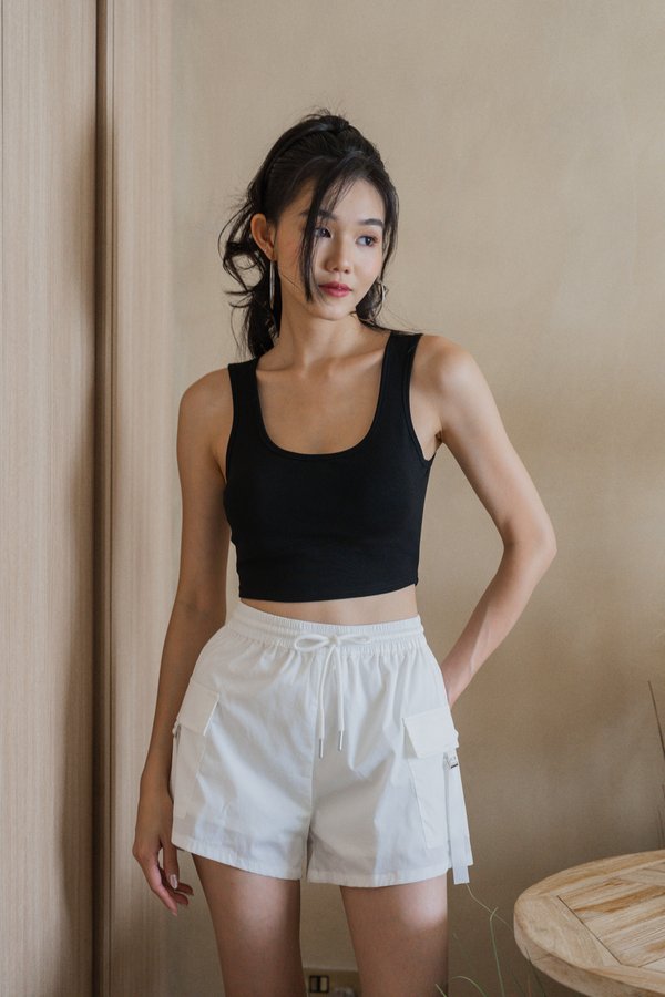 Everlie Parachute Shorts (White)