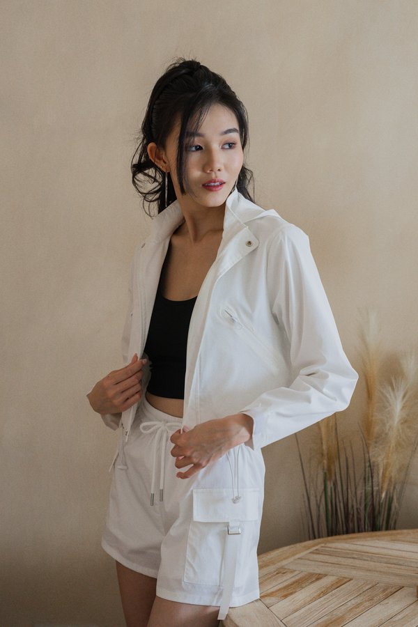 Everlynn Parachute Hoodie Jacket (White)