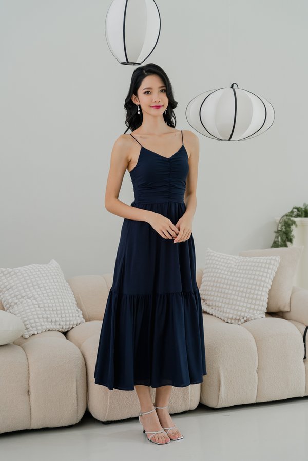 Adeline V Neck Dress (Midnight)