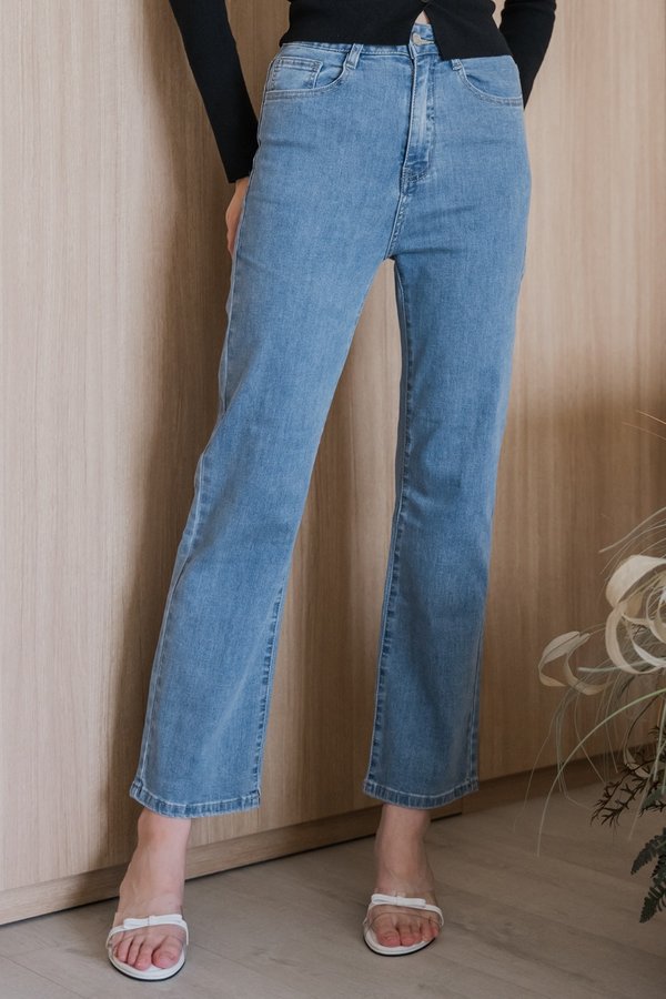 Josie Straight Cut Denim Jeans (Mid Wash)