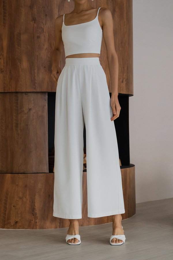 Karly Highwaist Pleated Pants (White)