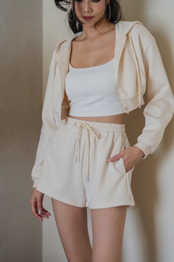 Axton Cropped Zipper Jacket (Buttermilk)