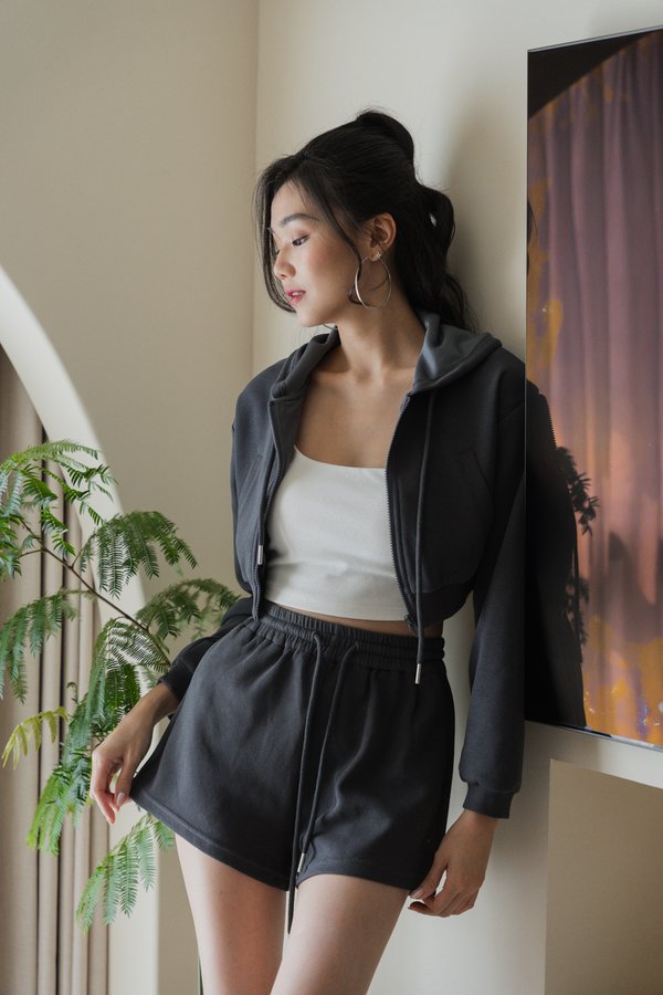 Axton Drawstring Shorts (Gunmetal)