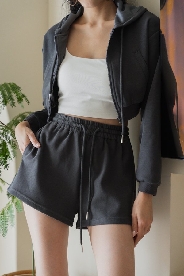 Axton Drawstring Shorts (Gunmetal)