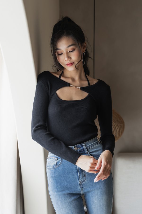 Aurora Halter 2pcs Set (Black)